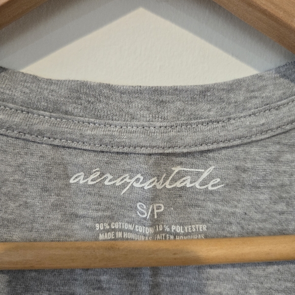 vintage y2k 2000s Aeropostale jewelled gradient b neck tshirt grey size small - Picture 4 of 8